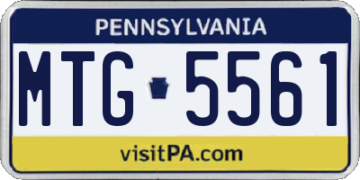 PA license plate MTG5561