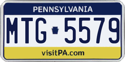 PA license plate MTG5579