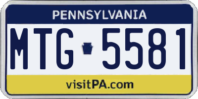 PA license plate MTG5581