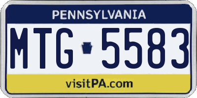 PA license plate MTG5583