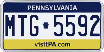 PA license plate MTG5592