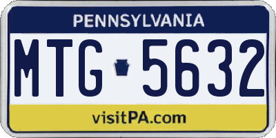 PA license plate MTG5632