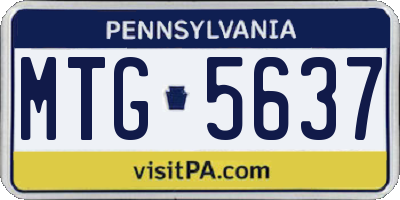 PA license plate MTG5637