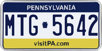 PA license plate MTG5642