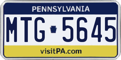 PA license plate MTG5645