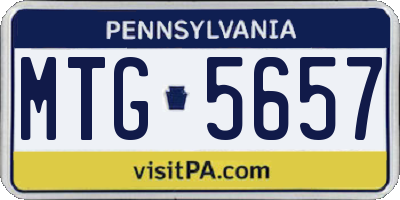 PA license plate MTG5657