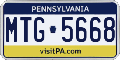 PA license plate MTG5668