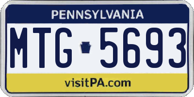 PA license plate MTG5693