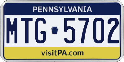 PA license plate MTG5702