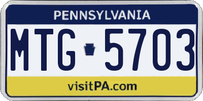 PA license plate MTG5703