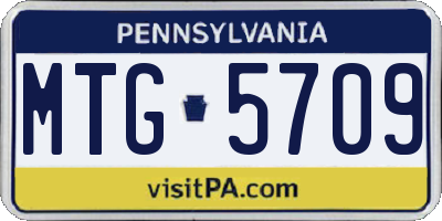 PA license plate MTG5709