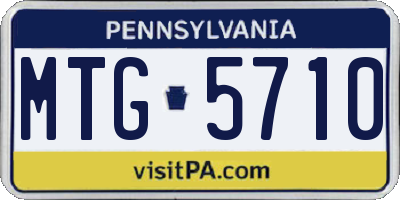 PA license plate MTG5710