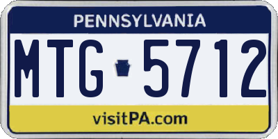 PA license plate MTG5712