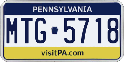 PA license plate MTG5718