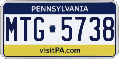 PA license plate MTG5738