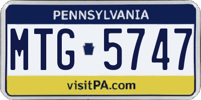 PA license plate MTG5747