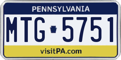 PA license plate MTG5751