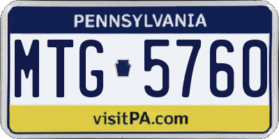 PA license plate MTG5760