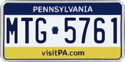 PA license plate MTG5761