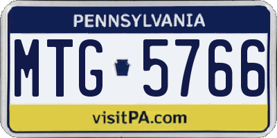 PA license plate MTG5766