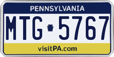 PA license plate MTG5767