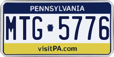 PA license plate MTG5776