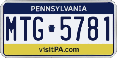 PA license plate MTG5781