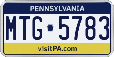 PA license plate MTG5783