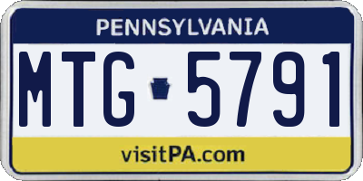 PA license plate MTG5791