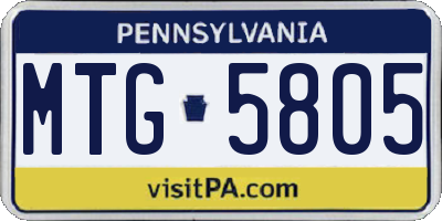 PA license plate MTG5805
