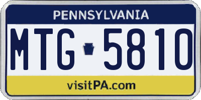 PA license plate MTG5810