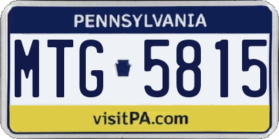 PA license plate MTG5815