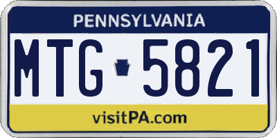 PA license plate MTG5821