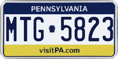 PA license plate MTG5823