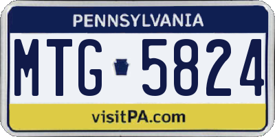 PA license plate MTG5824