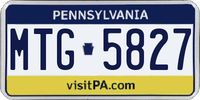 PA license plate MTG5827