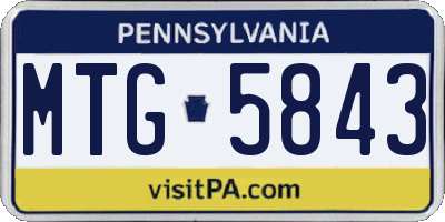 PA license plate MTG5843