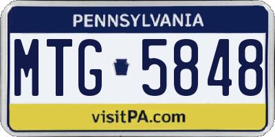 PA license plate MTG5848