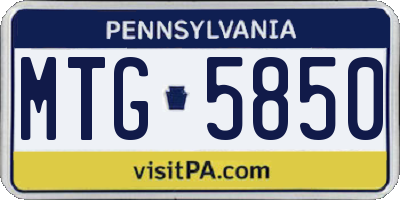 PA license plate MTG5850