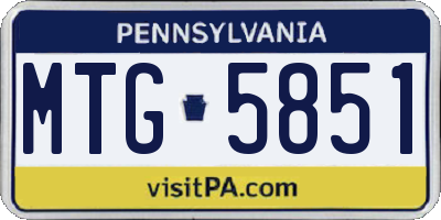 PA license plate MTG5851