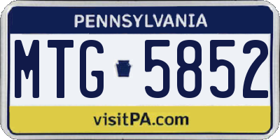PA license plate MTG5852