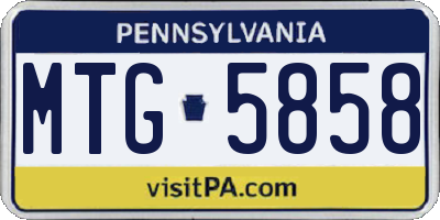 PA license plate MTG5858