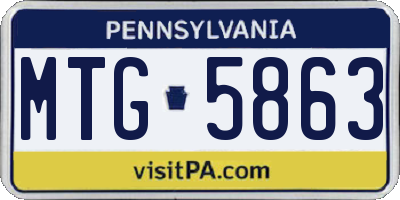 PA license plate MTG5863