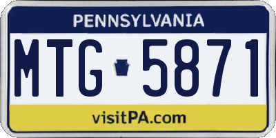 PA license plate MTG5871