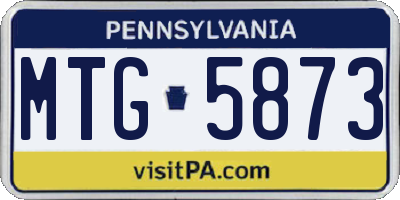 PA license plate MTG5873