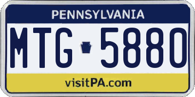 PA license plate MTG5880
