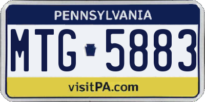 PA license plate MTG5883