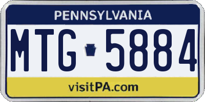 PA license plate MTG5884