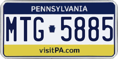 PA license plate MTG5885