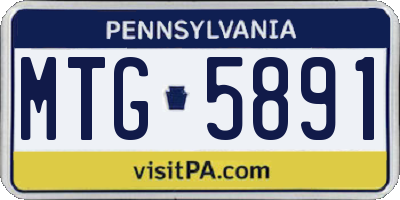 PA license plate MTG5891